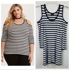 Torrid | Metallic Striped Ribbed Knit Sweater 1X